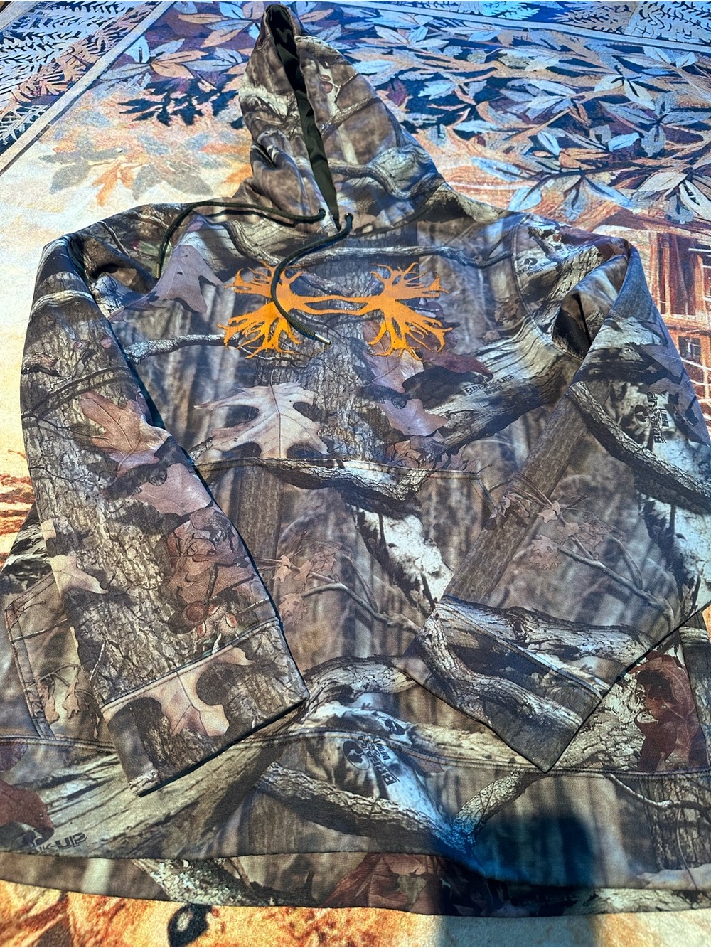 Under Armour Realtree Camo Hoodie with Orange Antler Logo